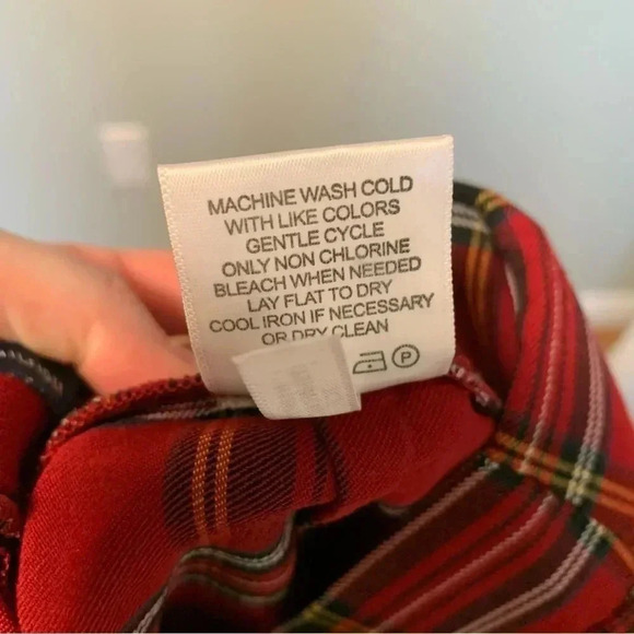 Tommy  Hilfiger red tartan plaid pants leggings - Picture 6 of 6